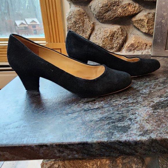 Trotters Penelope Black Suede Pumps Size 8.5W - Picture 7 of 16